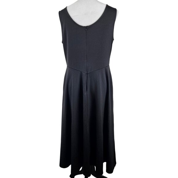 Grace Karin Womens Large Black A-Line Midi Cocktail Dress Sleeveless Tank Design - Picture 5 of 10